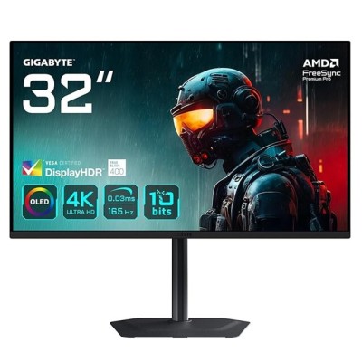 GIGABYTE MO32U - GAMING MONITEUR 32" 4K - QD-OLED - IPS - 165HZ - 0.03MS - HDR400 - PIVOT - BLACK