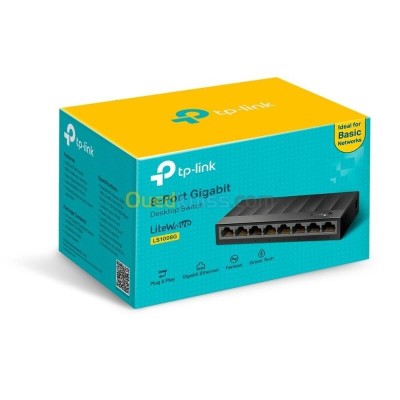 TP-LINK  LS1008G Switch de bureau 8 ports Gigabit - 101001000 Mbps  