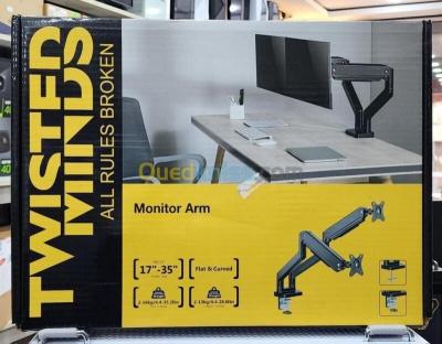 SUPPORT ECRAN TWISTED MIND - TM-60-C012 - DUAL MONITOR - 17- 35 - ALUMINIUM - Up to16 kg - USB 