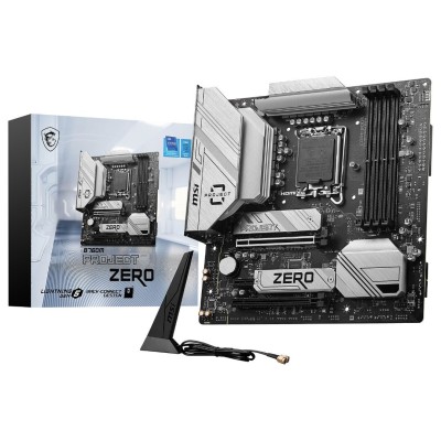 MSI B760M PROJECT ZERO - CARTE MÈRE MICRO ATX - LGA 1700 - 4X DDR5 - M.2 PCIE 4.0 + WI-FI 6E - BLACK