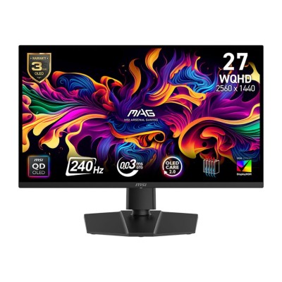 MSI MAG 271QP QD-OLED X24 - 27" 2K WQHD - QD-OLED - 240HZ - 0.03MS - HDR TRUE - AJUSTABLE - BLACK