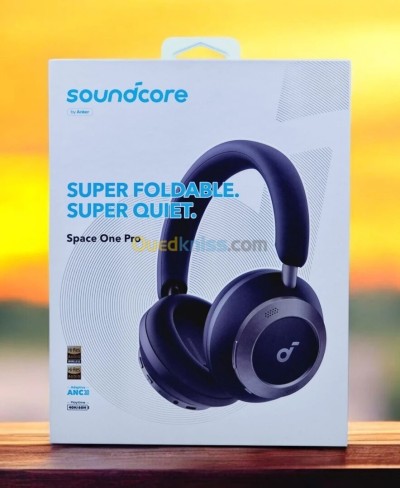 SOUNDCORE SPACE ONE PRO - CASQUE SANS FIL - BLUETOOTH - ANC 3.0 - SUPER QUITE - PLIABLE - BLACK