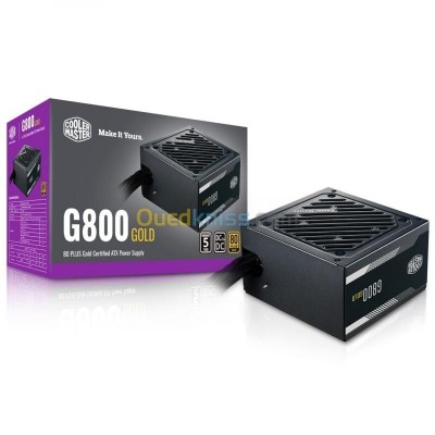 COOLER MASTER G800 GOLD 800W - ALIMENTATION 80 PLUS GOLD - ATX 12V 3.1 PSU - HDB SILENCIEUX - NOIR