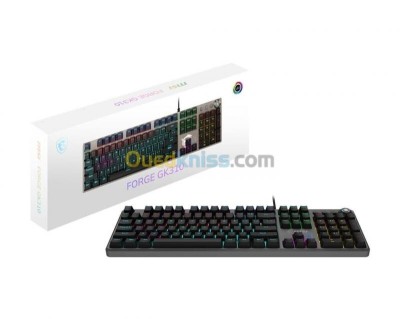 MSI FORGE GK310 - CLAVIER GAMING RGB - RED SWITCH - QWERTY - Rétroéclairé - USB - BLACK 