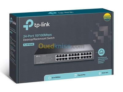 TP-LINK TL-SF1024D - SWITCH DESKTOP & RACKABLE 24 PORTS - 10100 MBPS - FAST ETHERNET -PLUG & PLAY 