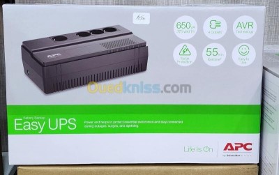 APC EasyUPS BV650I-GR - Onduleur 650VA AVR 4 Prises Schuko FR Française - 375 Watt  