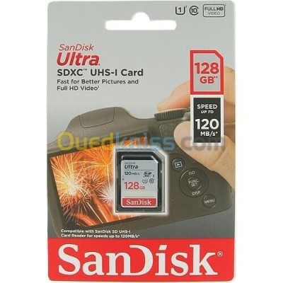 SanDisk Ultra SD 128 GB Carte Mémoire SDXC jusqu'à 140Mos