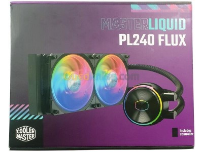 COOLER MASTER MASTERLIQUID PL240 FLUX - WATERCOOLING ARGB BLACK - INTEL ET AMD - 2 FAN LED 120MM 