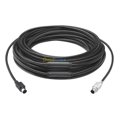  CABLE D'EXTENSION LOGITECH GROUP 15M - MINI-DIN 6 BROCHES - SYSTÈME GROUP - FFC CLASSE - ROHS -NOIR