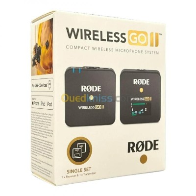 RODE WIRELESS GO II SINGLE - MICROPHONE SANS FIL - PORTÉE 70M - 3,5 mm - PHONES & CAMERA - BLACK 