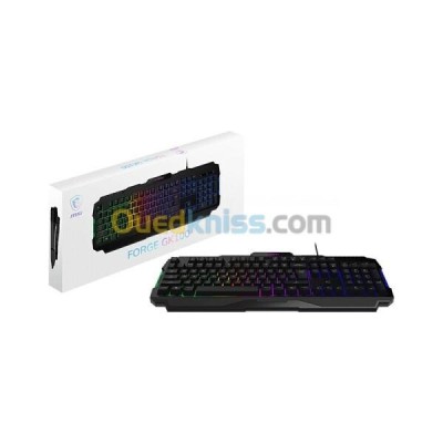MSI FORGE GK100 - MECHANICAL KEYBOARD - BLUE SWITCHES - RGB - ERGONOMIC - ANTI-GHOSTING - BLACK