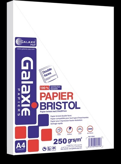 RAME PAPIER BRISTOL A4/180G/100F (PAGE DE GARDE) 