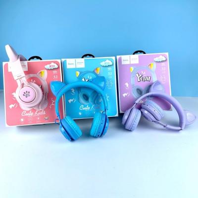 Casque Sans Fil Bluetooth Hoco Cute Kids Rgb Cat Ear Multi-Couleurs W39 - 10 Heurs D'autonomie -W39