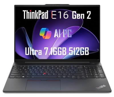 LAPTOP LENOVO THINKPAD E16 GEN2 INTEL CORE ULTRA 7 155U/RAM 16GB/SSD 512GB/ ECRAN 16 FHD+ WIN 11 PRO