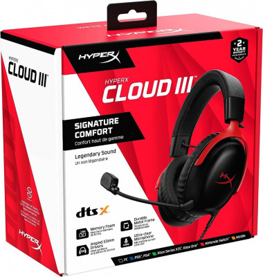 HEADSET / CASQUE HYPREX CLOUD 3 III 7.1 SURROUND SOUND DTS WITH ULTRA CLEAR MICROPHONE PS5/PC/XBOX