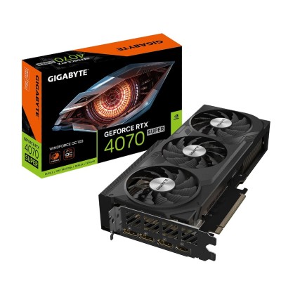 CARTE GRAPHIQUE GIGABYTE GEFORCE RTX 4070 SUPER WINDFORCE VRAM 12GB GDDR6 DLSS3/ 1 HDMI / 3 DISPLAY