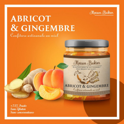 Confiture artisanle abricot et gingembre 