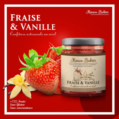 Confiture artisanle fraise et vanille