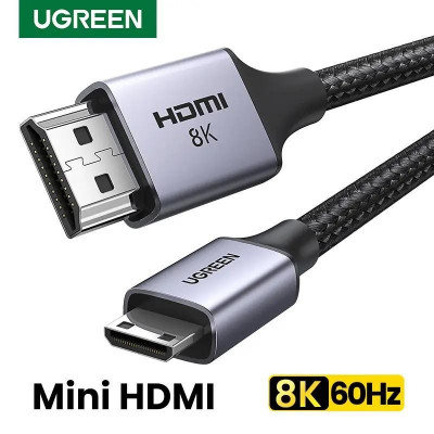 UGREEN Câble mini HDMI vers HDMI 8K en aluminium tressé 8K\60Hz 4K\120Hz HDMI 2.1 HDR10+ eARC