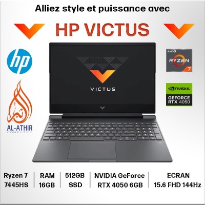 HP Victus 15 RYZEN 7-7445HS | 16GB DDR5 | 512GB SSD | RTX 4050 6GB DDR6 | ECRAN 15,6 FHD 144Hz