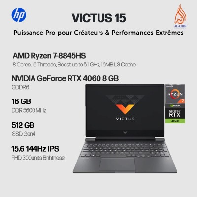 HP VICTUS AMD RYZEN7-8845HS I 16GB I 512GB I RTX 4060 8GB I 15.6