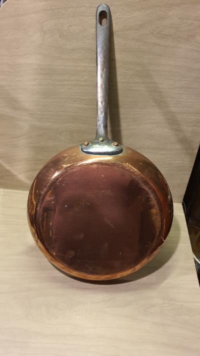 Grande Poêle de chef, sauteuse professionel cuivre Villedieu, Série Spéciale, étamée 30 cm