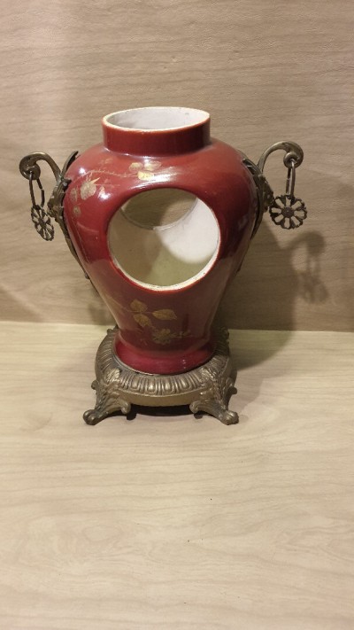 Vase décoratif en céramique, orné d'une monture en bronze LIQUIDATION