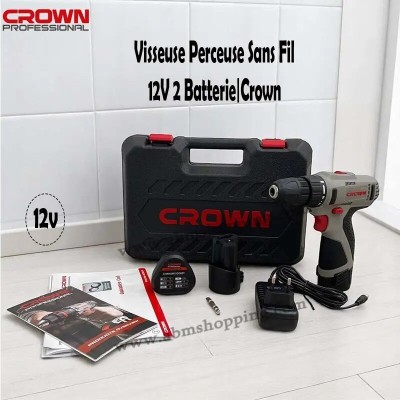 Visseuse Perceuse Sans Fil12V 2 Batterie |Crown (F)