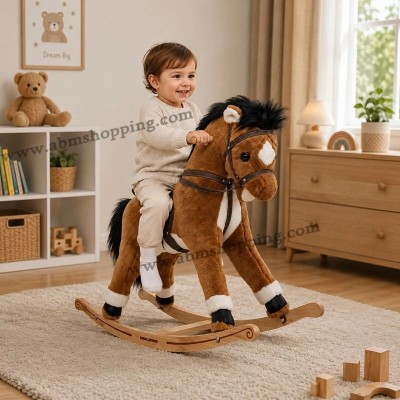 عرائس-و-دمى-محشوة-cheval-a-bascule-en-peluche-avec-sons-pour-enfants-برج-الكيفان-الجزائر