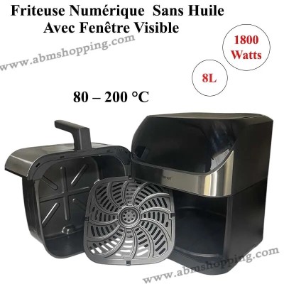 Friteuse Numérique Sans Huile 8L 1800 W Avec Fenêtre Visible | Multismart
