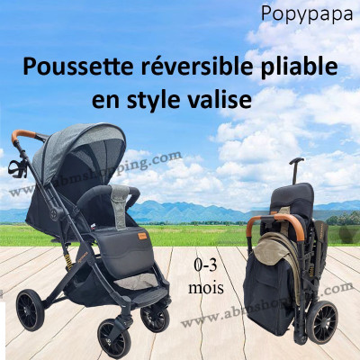 Poussette réversible pliable en style valise | Popypapa