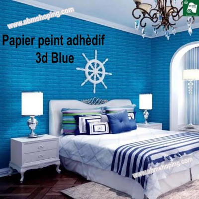 Papier mural adhésif 3D Bleu
