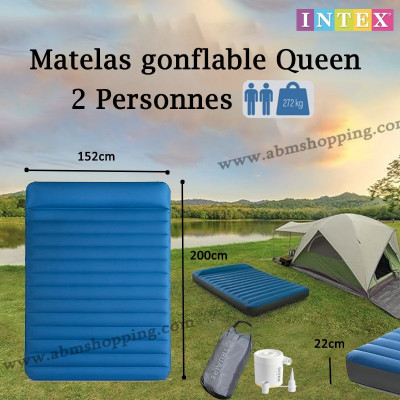 Matelas gonflable Queen 2 Personnes 152x200x22cm | INTEX