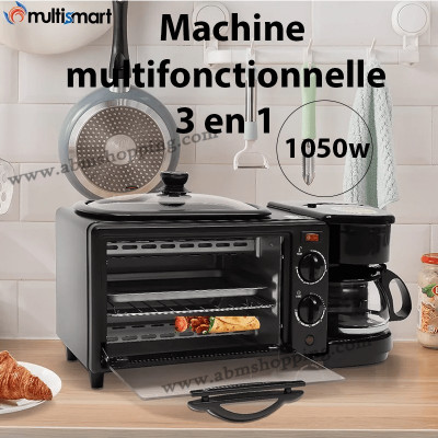 Machine 3 en 1 Machine café électrique & à petit-déjeuner électrique_  pôele_ mini four |multismart