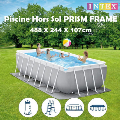 Piscine Hors Sol PRISM FRAME 488X244X107cm | INTEX