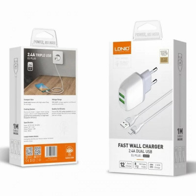 A2405Q Chargeur Charge Rapide double ports USB QC3.0 30W + Cable 1M - Prix  en Algérie