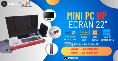 pc-de-bureau-mini-hp-avec-ssd-128-go-ram-4-windows-10-ecran-22-pouces-clavier-et-souris-sans-fil-inclus-biskra-alger-centre-jijel-skikda-constantine-algerie