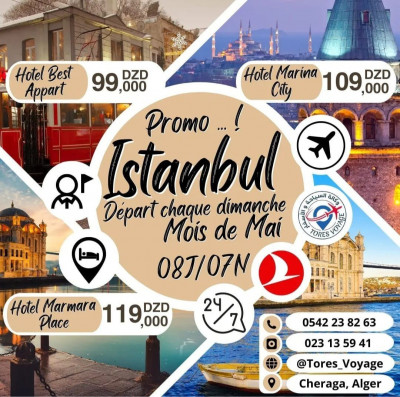 Promo Voyage Istanbul Mai  a partir de 99000 DZD