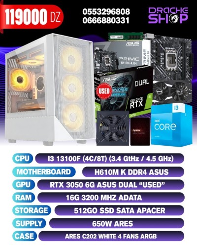 CONFIG I3 13100F+RTX 3050 6g