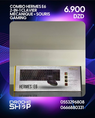 Combo HERMES E6 2-IN-1 Clavier Mécanique +Souris Gaming