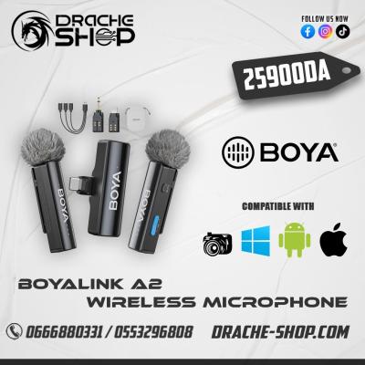 Microphone Sans fil BOYA BOYALINK A2 Dual Mic System & Lightning & USB-C