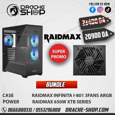 Bundle Raidmax Infinita I801+ Alimentation Raidmax 650w XTB Series 