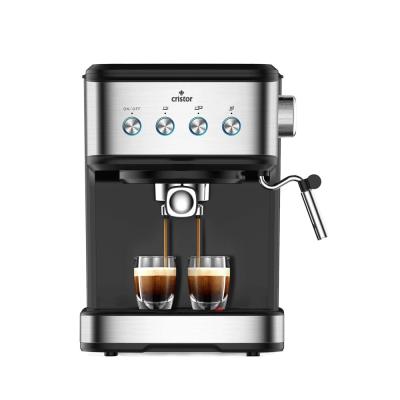 Machine A Café 3 en 1 CRISTOR Capsules et Café moulu -20 BARS  Noir Inox