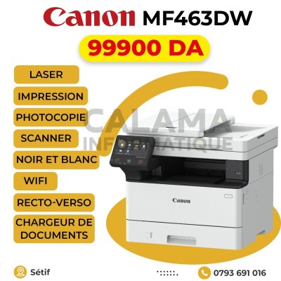 IMPRIMANTE Canon MF463DW LASER NOIR-ET-BLANC MULTIFONCTION WIFI RECTO-VERSO ADF