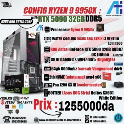 CONFIG PC ULTRA GAMING AMD RYZEN 9 9950X AVEC RTX 5090 ASUS ROG ASTRAL 32GB GDDR7 