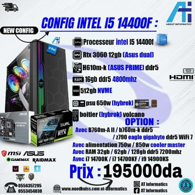 CONFIG PC GAMING INTEL CORE I5 14400F AVEC RTX 3060 12GB ASUS DUAL