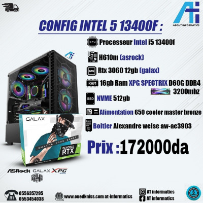 CONFIG PC Gaming Intel core i5 13400f / rtx 3060 12gb galax 