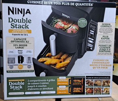 FRITEUSE NINJA AIR FRYER 7.6L DOUBLE STACK 6 PROGRAMME 2470WATT 