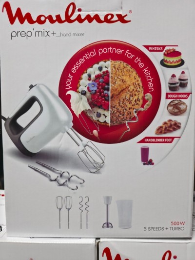 KIT MIXEUR BATTEUR MOULINEX 2IN1 PREP MIX 500WTT+ 5 VITESSE TURBO