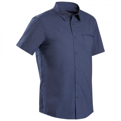 hauts-et-t-shirts-chemise-de-trek-voyage-travel100-manches-courtes-bleu-homme-rais-hamidou-alger-algerie